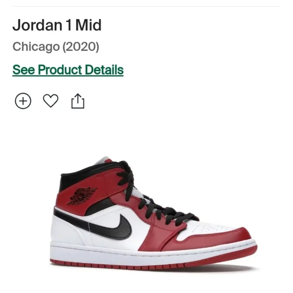 Nike Air Jordan 1 Mid Chicago (2020) Sneakers Red White Black Shoes